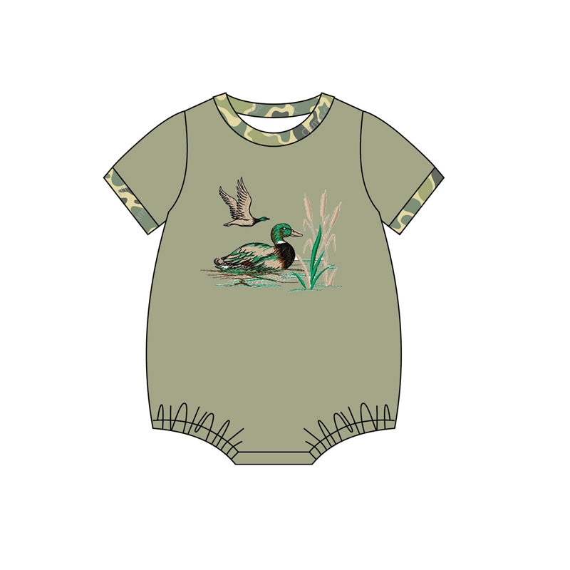 (Pre-order)SR2362  Duck Camo Print Baby Boys Summer Romper