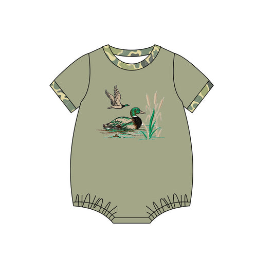 (Pre-order)SR2362  Duck Camo Print Baby Boys Summer Romper