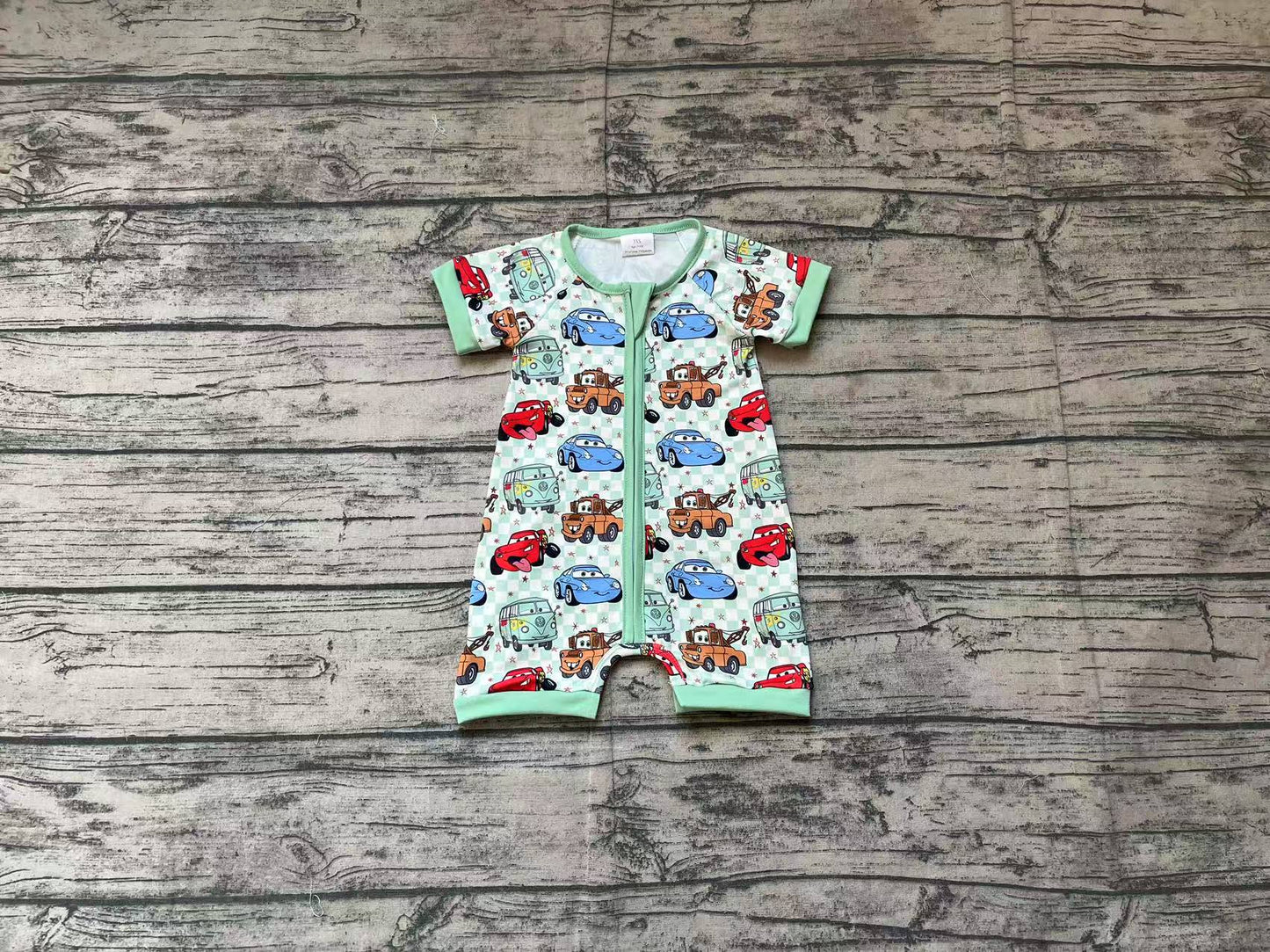 (Pre-order)SR2434 Bunny Print Baby Girls Easter Romper