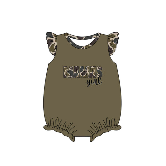 (Pre-order)SR2388 MAMA'S Girl Camo Print Baby Girls Summer Romper