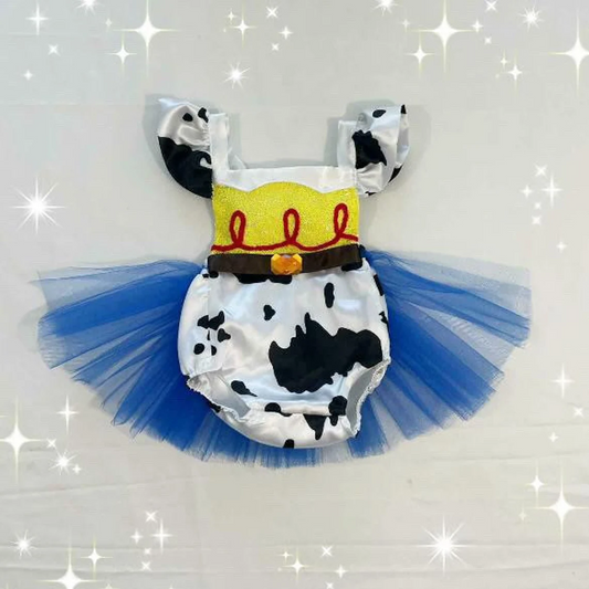 (Pre-order)SR2474 Cartoon Toys Print Baby Girls Summer Tulle Romper