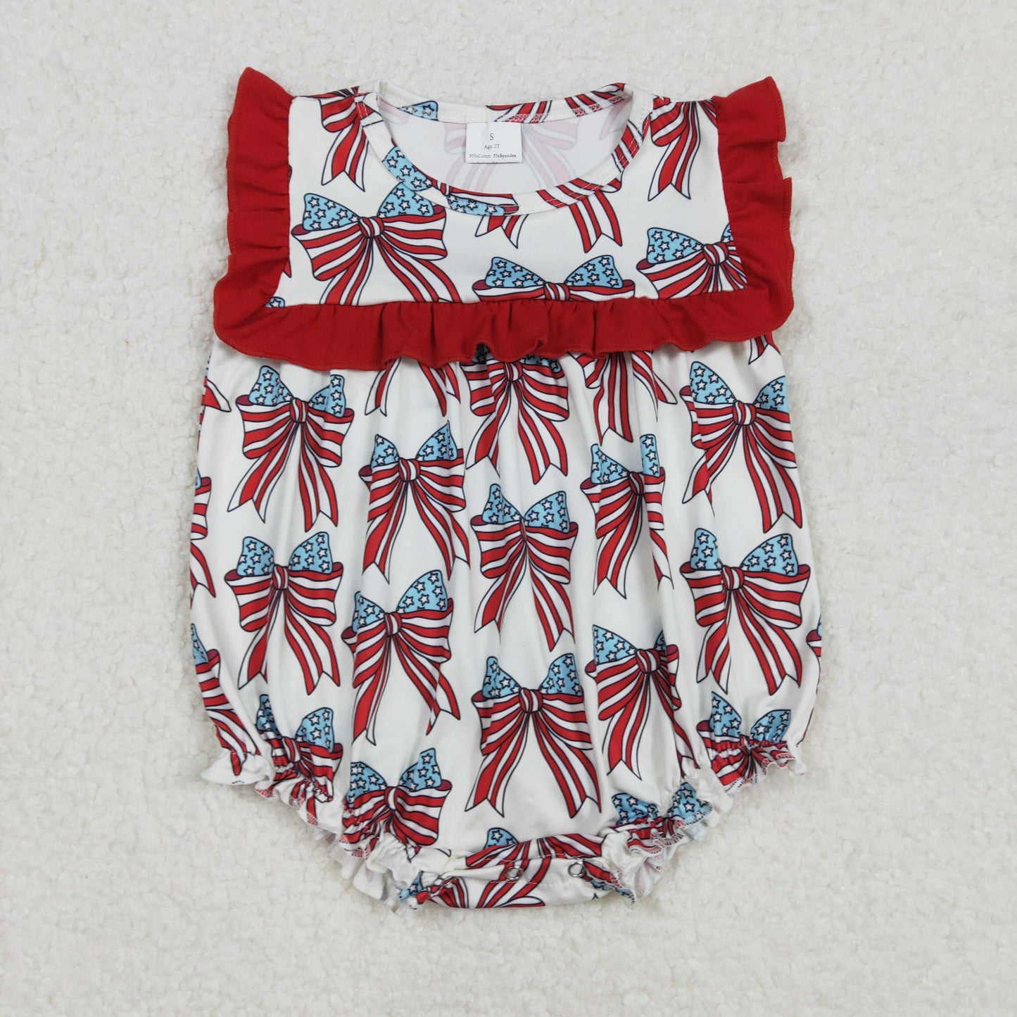 Stars Bows Print Sisters 4th of July Matching Clothes