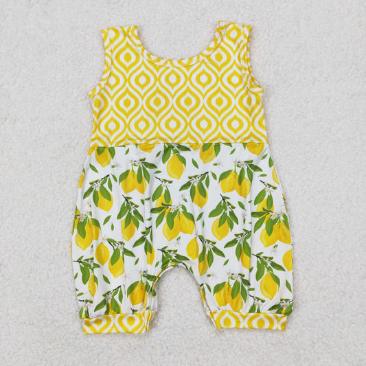 SR2676  Lemon Print Baby Girls Summer Romper