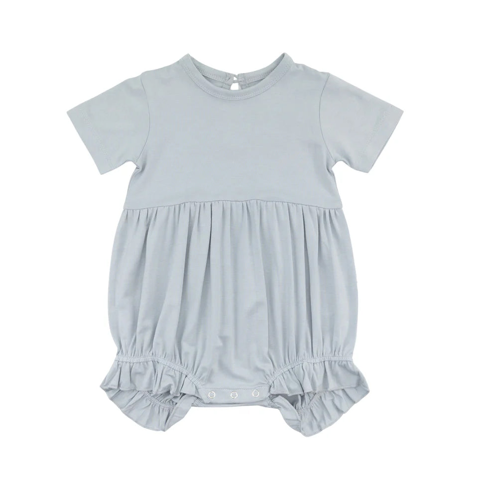(Pre-order)SR2763 Grey Color Baby Girls Summer Romper