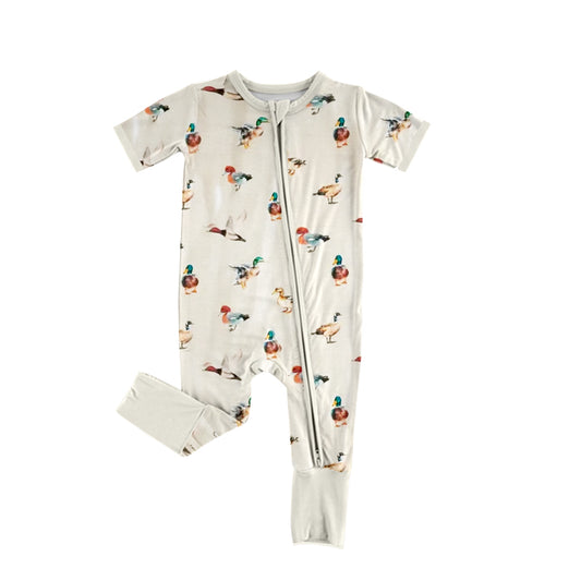 (Pre-order)SR2789 Duke Print Baby Summer Zipper Romper