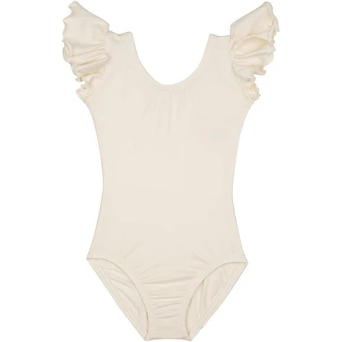 (Pre-order)SR2796 Ivory Color Flutter Sleeve Girls Summer Leotard