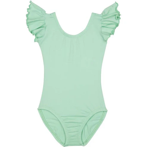 (Pre-order)SR2798 Green Color Flutter Sleeve Girls Summer Leotard