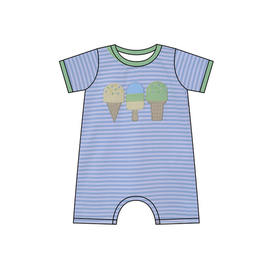 (Pre-order)SR2908  Popsicle Stripes Print Baby Boys Summer Romper