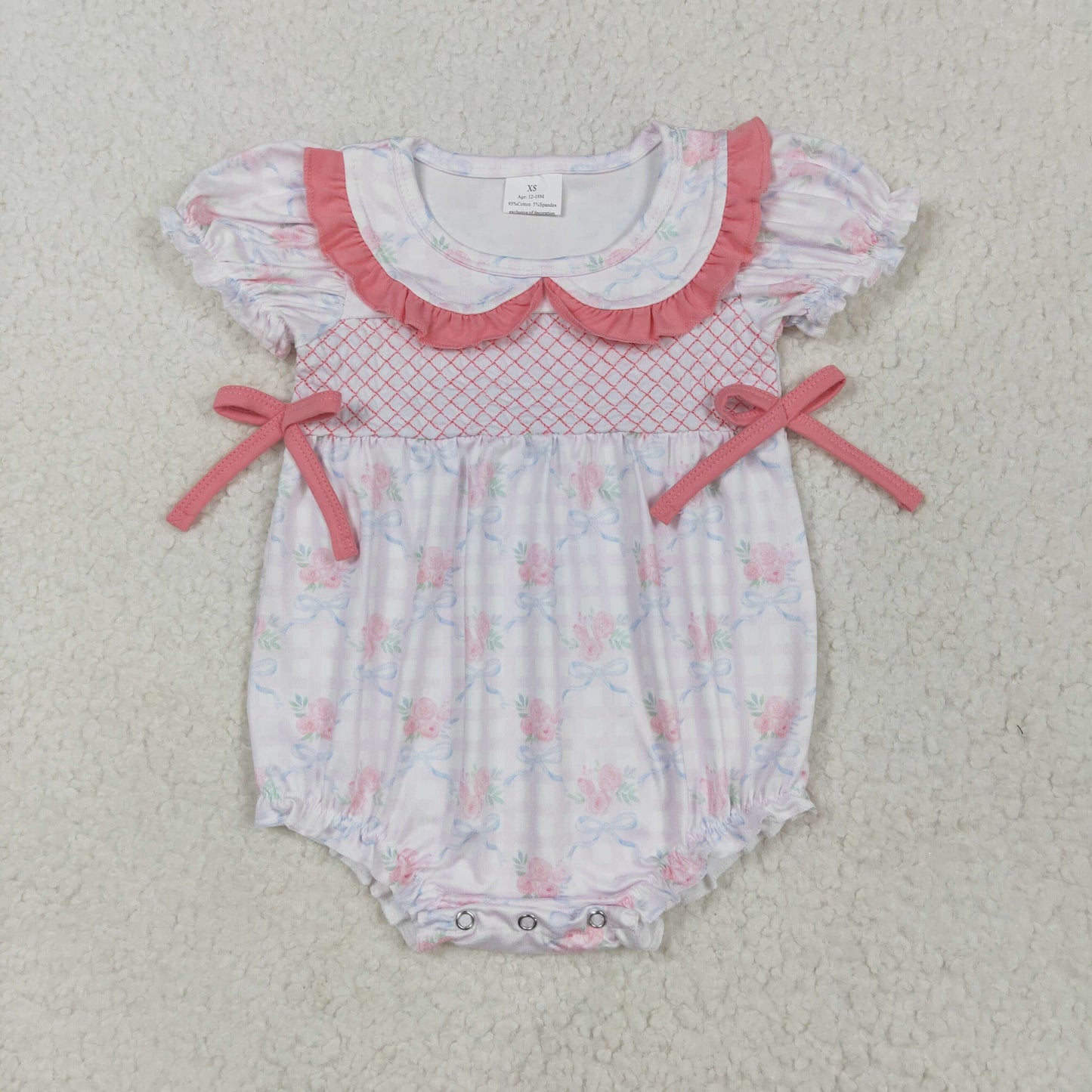 Embroidery Pink Small Flowers Print Sisters Summer Matching Clothes