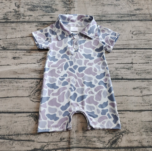 (Pre-order)SR2973 Grey Camo Print Baby Summer Romper