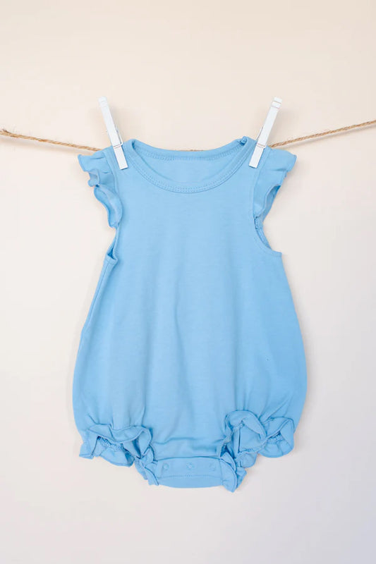 (Pre-order)SR2998 Blue Color Baby Girls Summer Bubble Romper