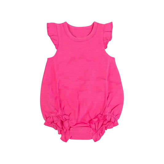 (Pre-order)SR2999 Hot Pink Color Baby Girls Summer Bubble Romper