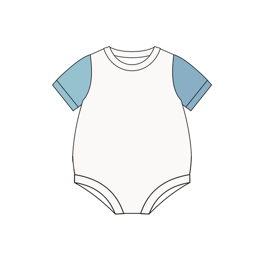 (Pre-order)SR3015 White Color Raglan Sleeves Baby Summer Bubble Romper