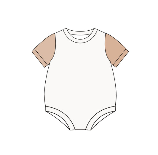 (Pre-order)SR3017 White Color Raglan Sleeves Baby Summer Bubble Romper