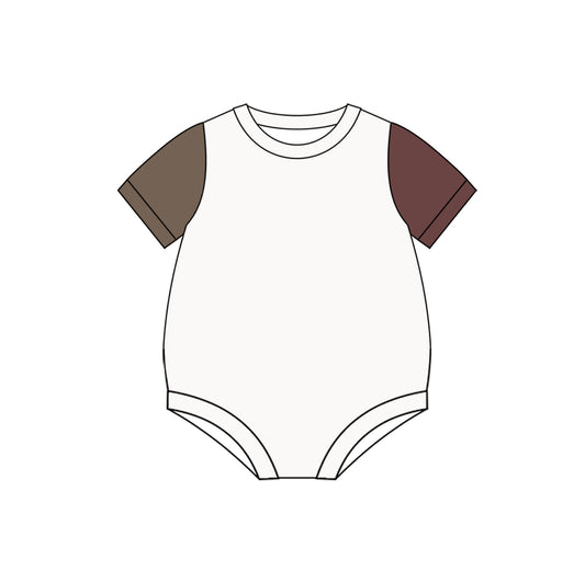 (Pre-order)SR3018 White Color Raglan Sleeves Baby Summer Bubble Romper