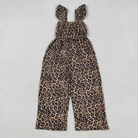 SR3054 Leopard Print Girls Summer Jumpsuits