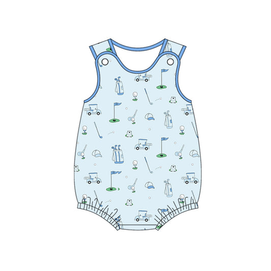 (Pre-order)SR3075 Golf Print Baby Boys Summer Romper