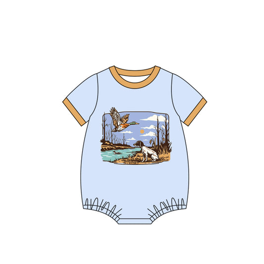(Pre-order)SR3093 Duck Dog Print Baby Boys Summer Romper