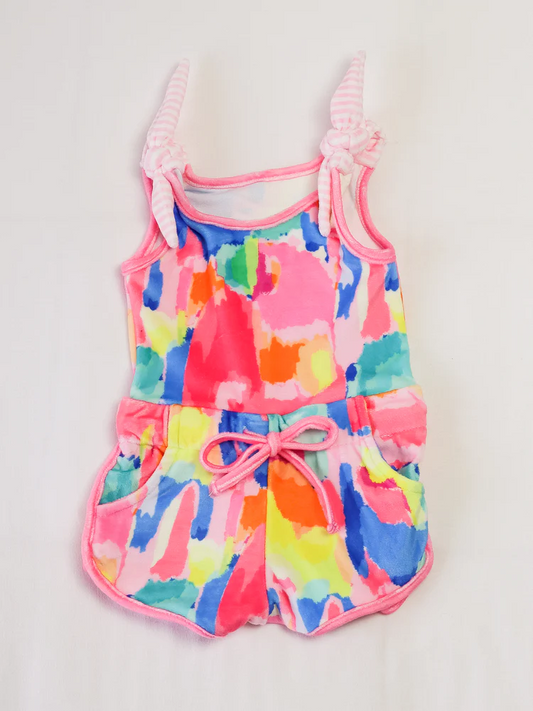 (Pre-order)SR3132 Tie-dye Print Pockets Girls Summer Jumpsuits