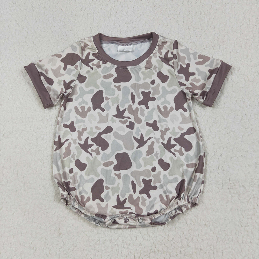 10 Colors Camo Print Baby Summer Bubble Romper Sibling Wear