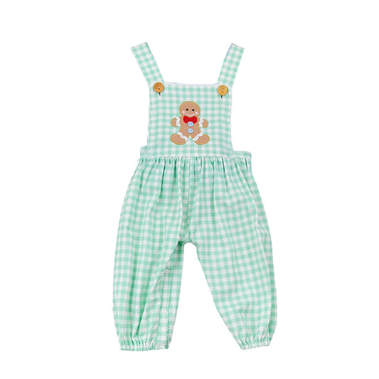 (Pre-order)SR3175 Gingerbread Plaid Print Boys Christmas Jumpsuits