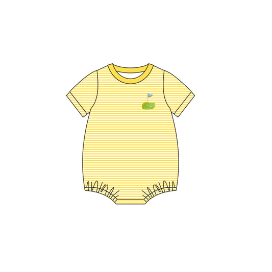 (Pre-order)SR3189 Golf Stripes Print Baby Boys Summer Bubble Romper