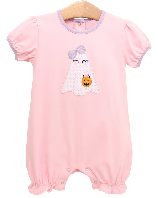 (Pre-order)SR3205 Spooky Pink Print Baby Girls Halloween Romper