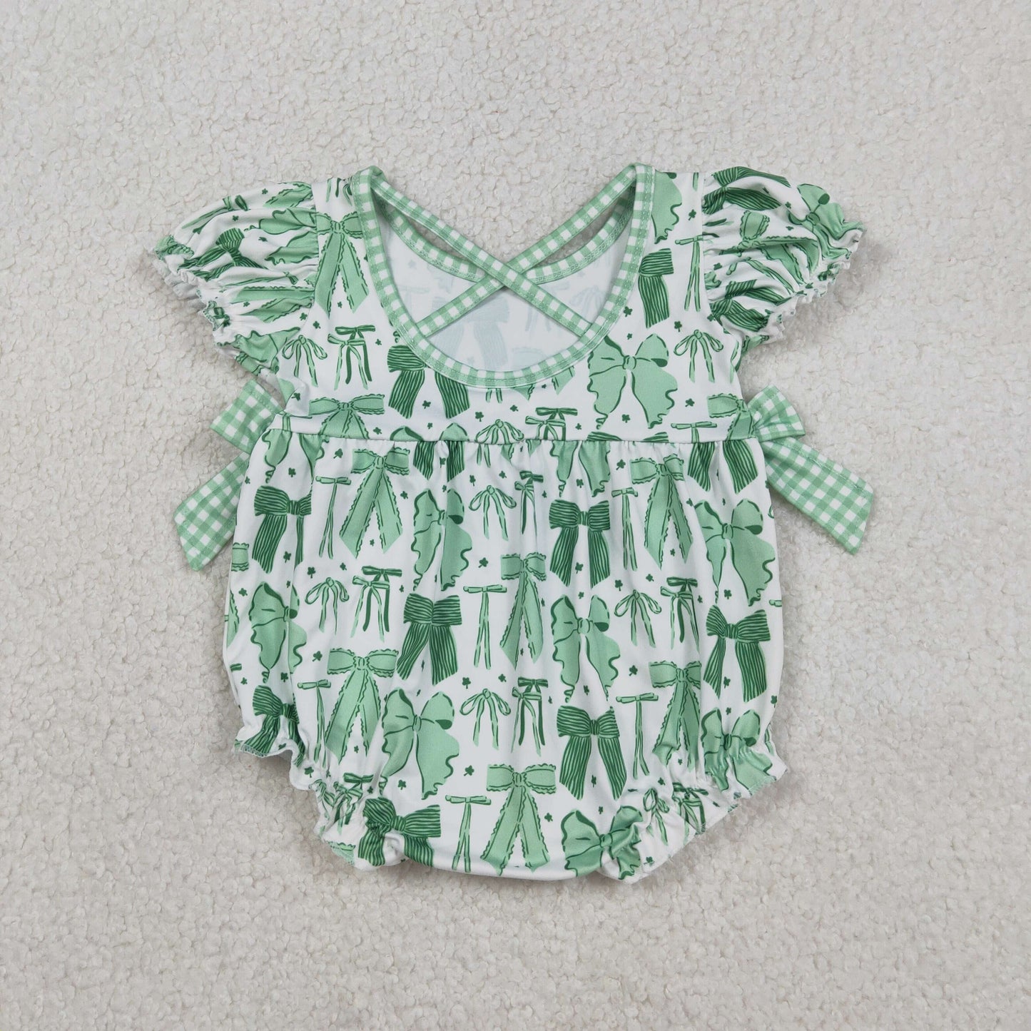 Green Bows Print Girls St. Patrick's Day Matching Clothes Sisters Wear
