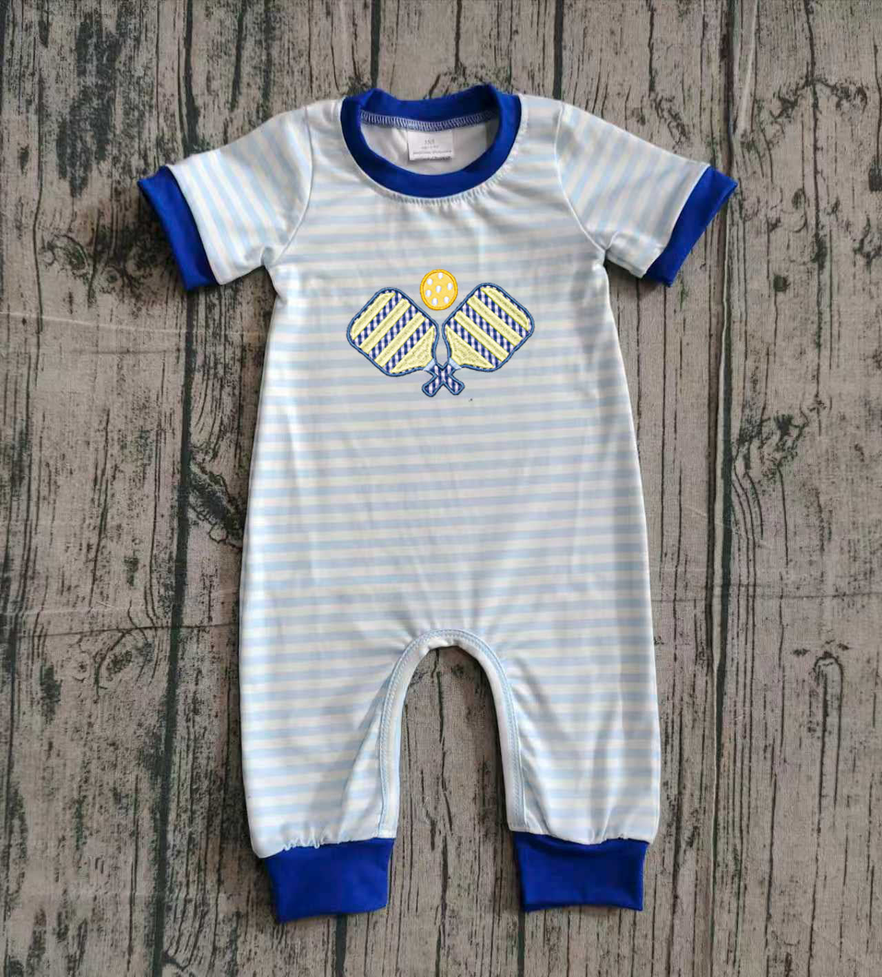 (Pre-order)SR3331 Tennis Stripes Print Baby Boys Summer Romper