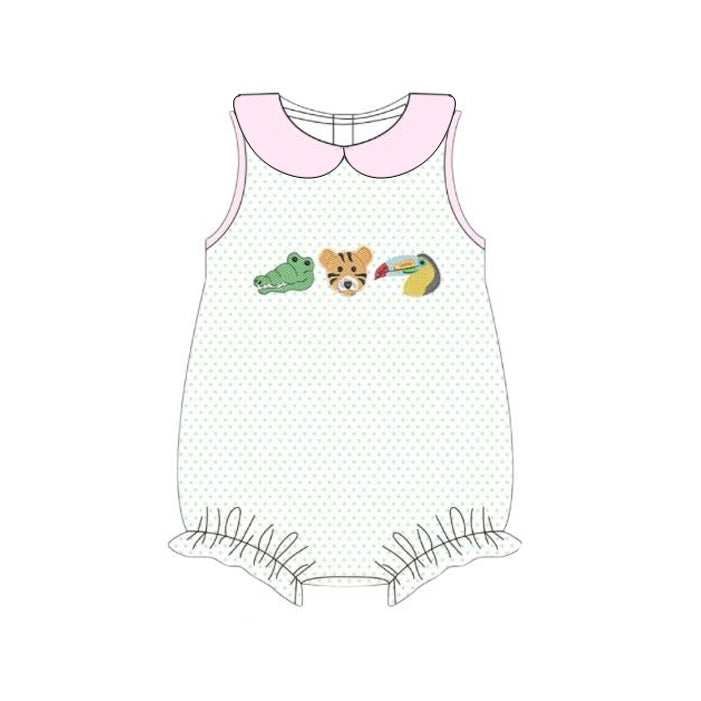 (Pre-order)SR3340 Animals Print Baby Girls Summer Romper