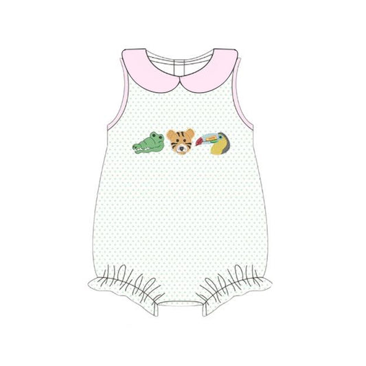 (Pre-order)SR3340 Animals Print Baby Girls Summer Romper