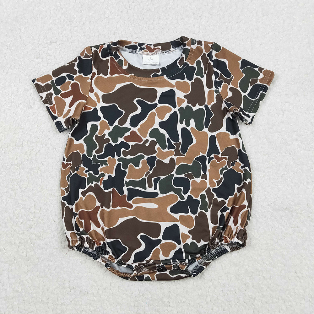 10 Colors Camo Print Baby Summer Bubble Romper Sibling Wear