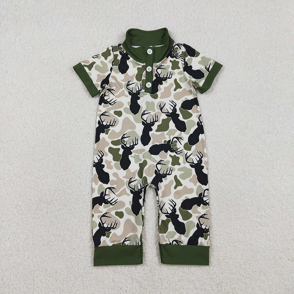 5 Colors Camo Print Baby Boys Summer Romper Brothers Wear