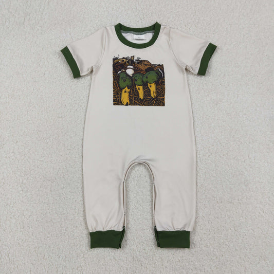 SR3681 Duck Hunting Print Baby Boys Summer Romper