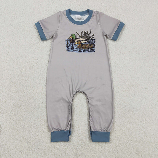 SR3682 Duck Grey Print Baby Boys Summer Romper