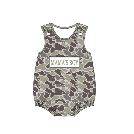 (Pre-order)SR3904 MAMA'S BOY Camo Print Baby Boys Summer Romper