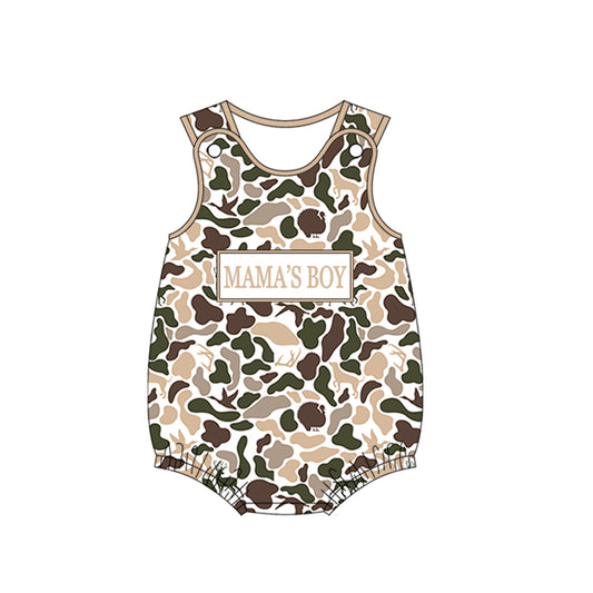 (Pre-order)SR3909 MAMA'S BOY Khaki Camo Print Baby Boys Summer Romper