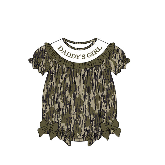 (Pre-order)SR3913 DADDY'S GIRL Camo Print Baby Girls Summer Romper
