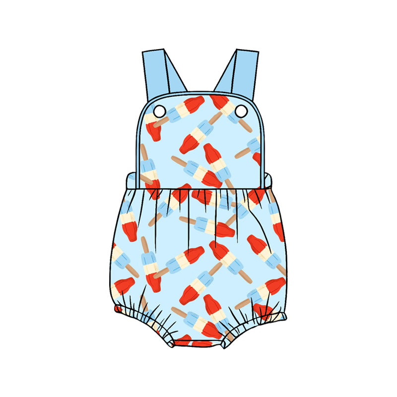 (Pre-order)SR3923 Popsicle Print Baby Boys 4th of July Romper