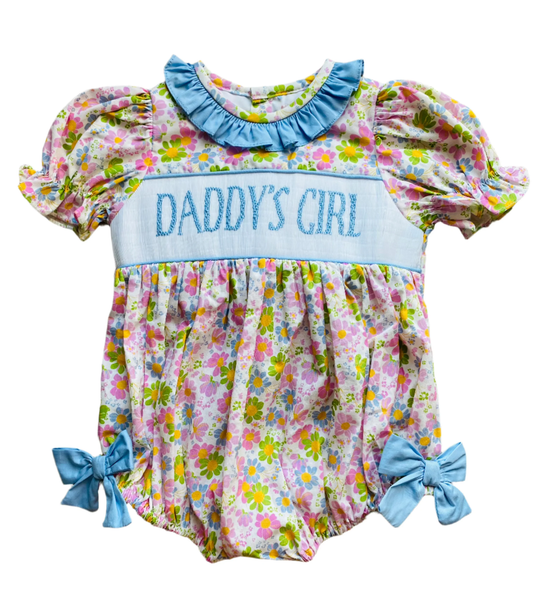 (Pre-order)SR3933 DADDYS GIRL Flowers Print Baby Girls Summer Romper