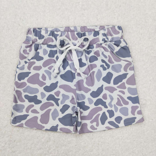 SS0140 Grey Camo Print Kids Summer Shorts