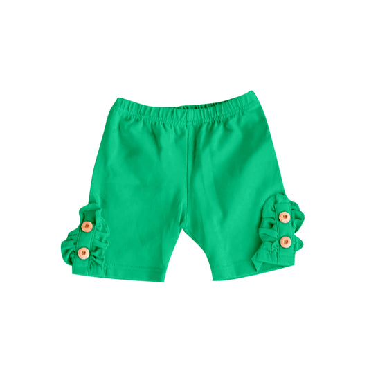 (Pre-order)SS0188  Green Buttons Girls Summer Shorts