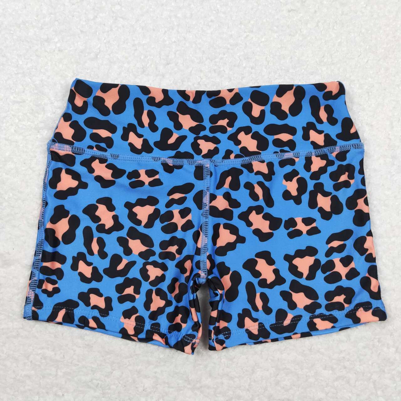 GSSO0901  Blue Leopard Print Girls Summer Clothes Set