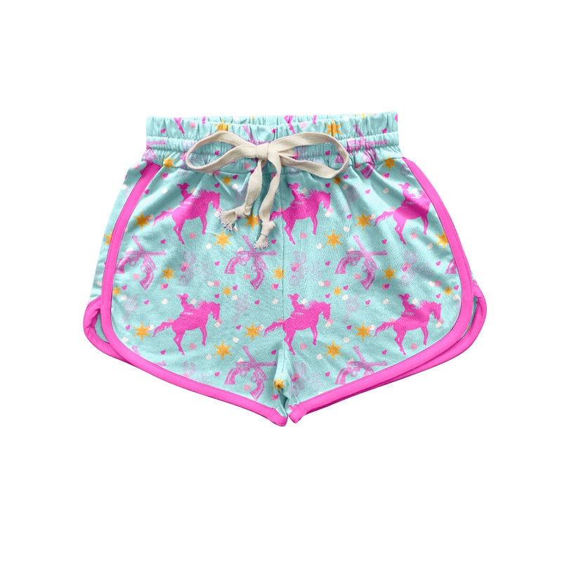 (Pre-order)SS0226 Adult Pink Cowgirl Star Print Woman Summer Shorts