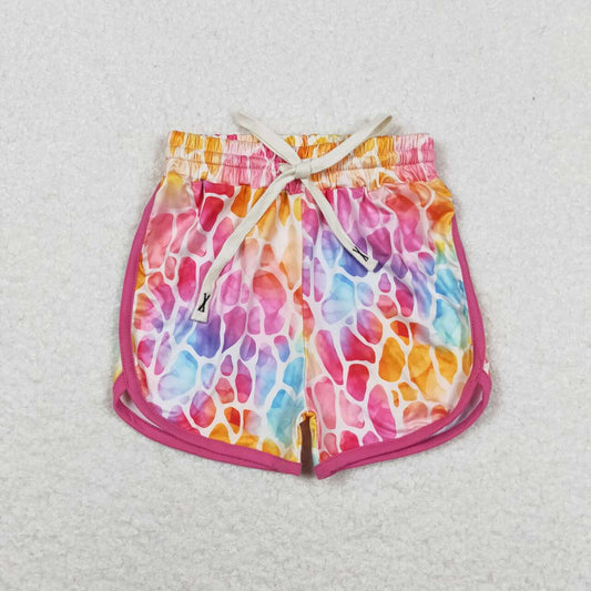 SS0229 Colorful Leopard Print Girls Summer Shorts