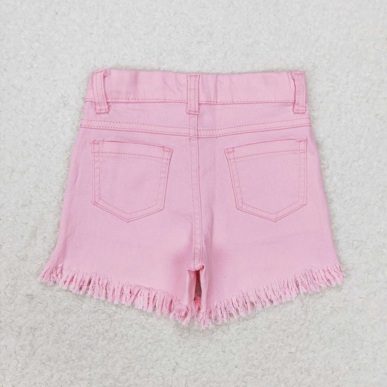 SS0230 Pink Denim Sequins Jeans Girls Summer Shorts