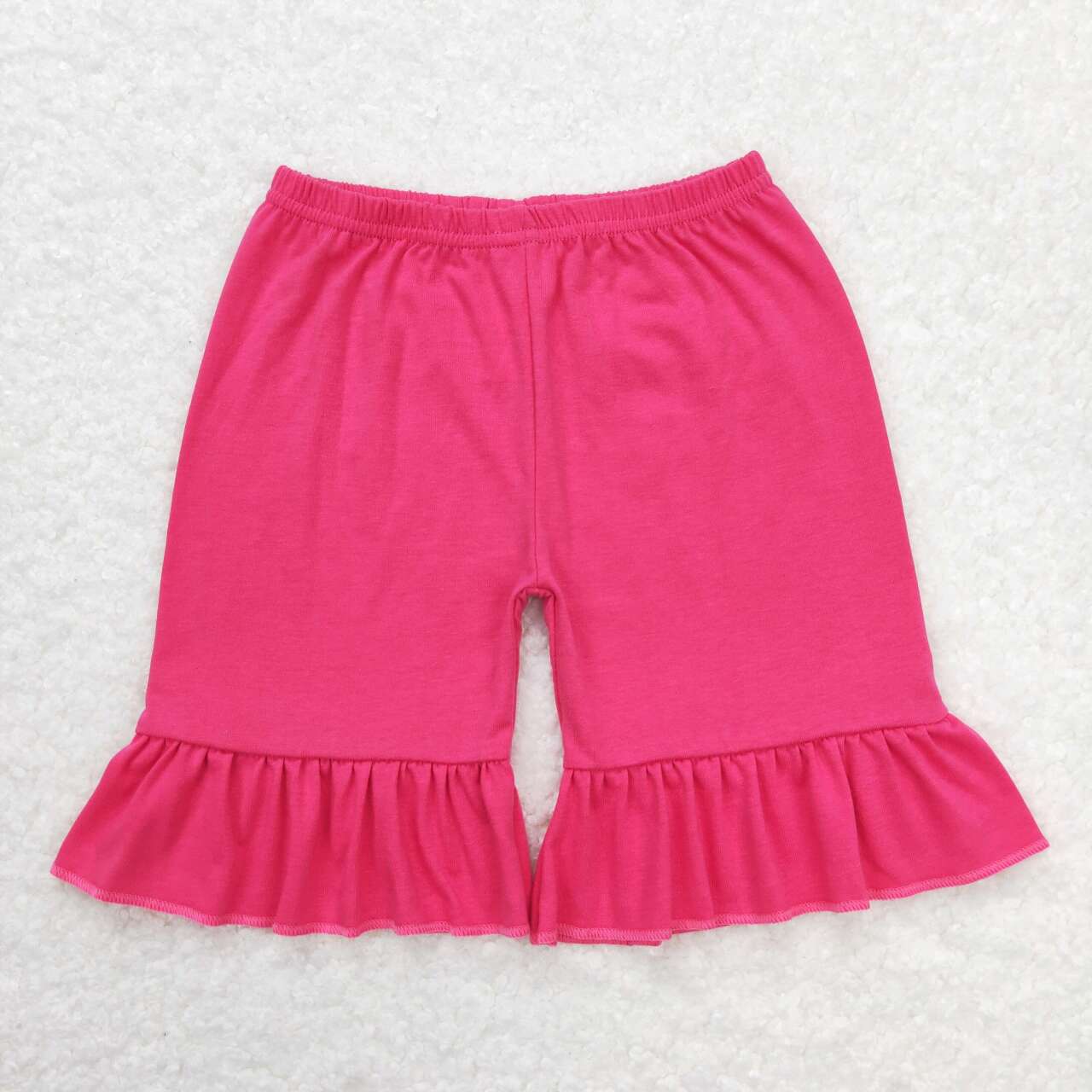 SS0249  Hot Pink Ruffle Girls Summer Shorts