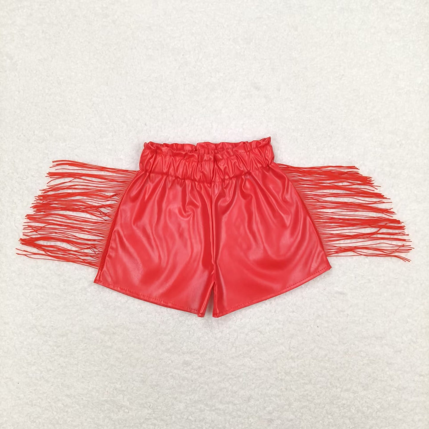 7 Colors Leather Tassel Girls Summer Shorts Sisters Wear