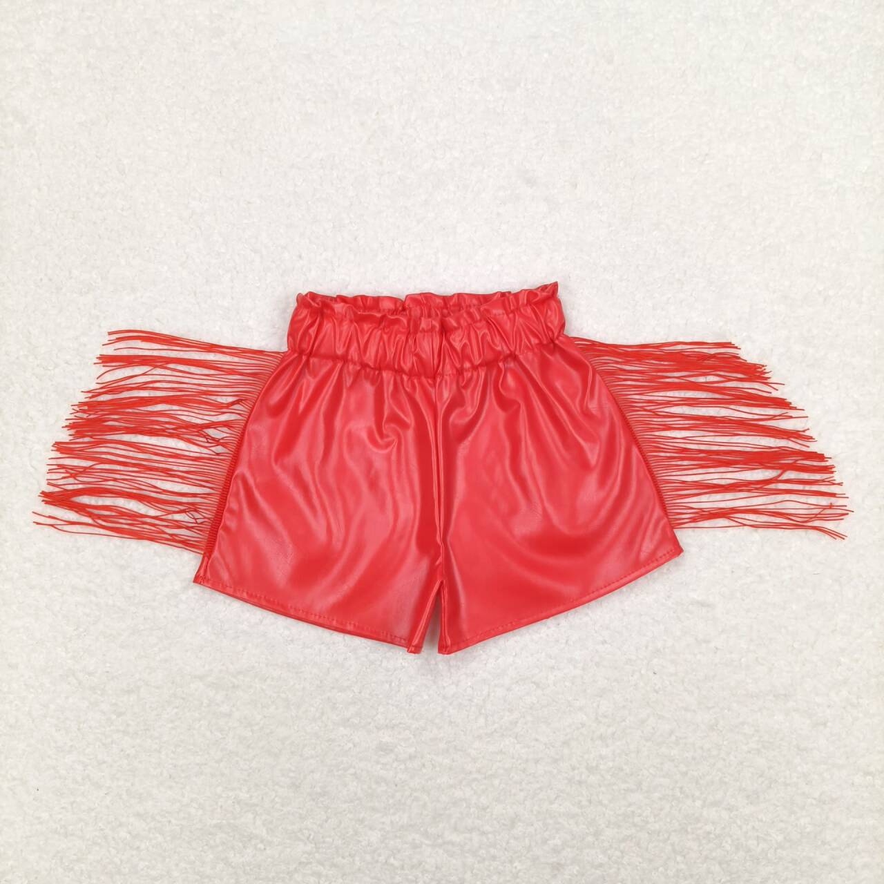 GSSO1030  I LOVE Singer Swiftie Top Red Tassels Leather Shorts Girls Summer Clothes Set