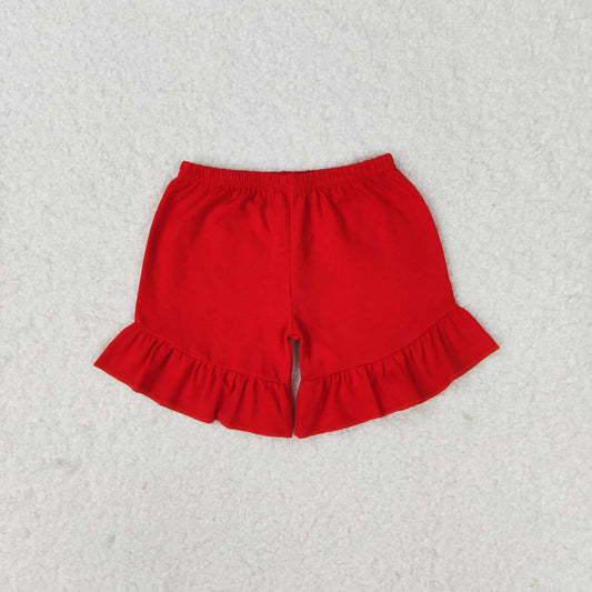 SS0269   Red Ruffle Girls Summer Shorts